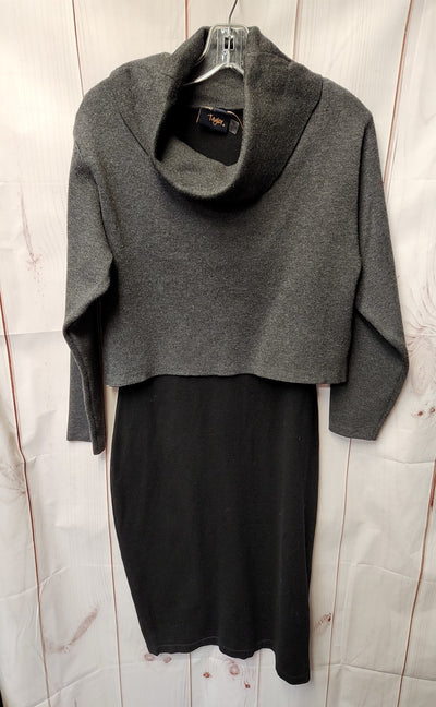 Just Taylor Women's Size S Gray & Black Dress