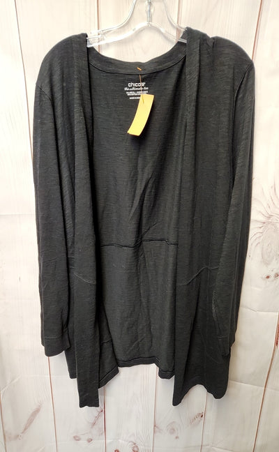 Chico's Women's Size 3 = US XL Black Cardigan