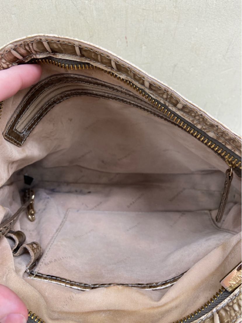 Brahmin Gold Purse Bag AS IS - Stains Inside & Wear on Corners