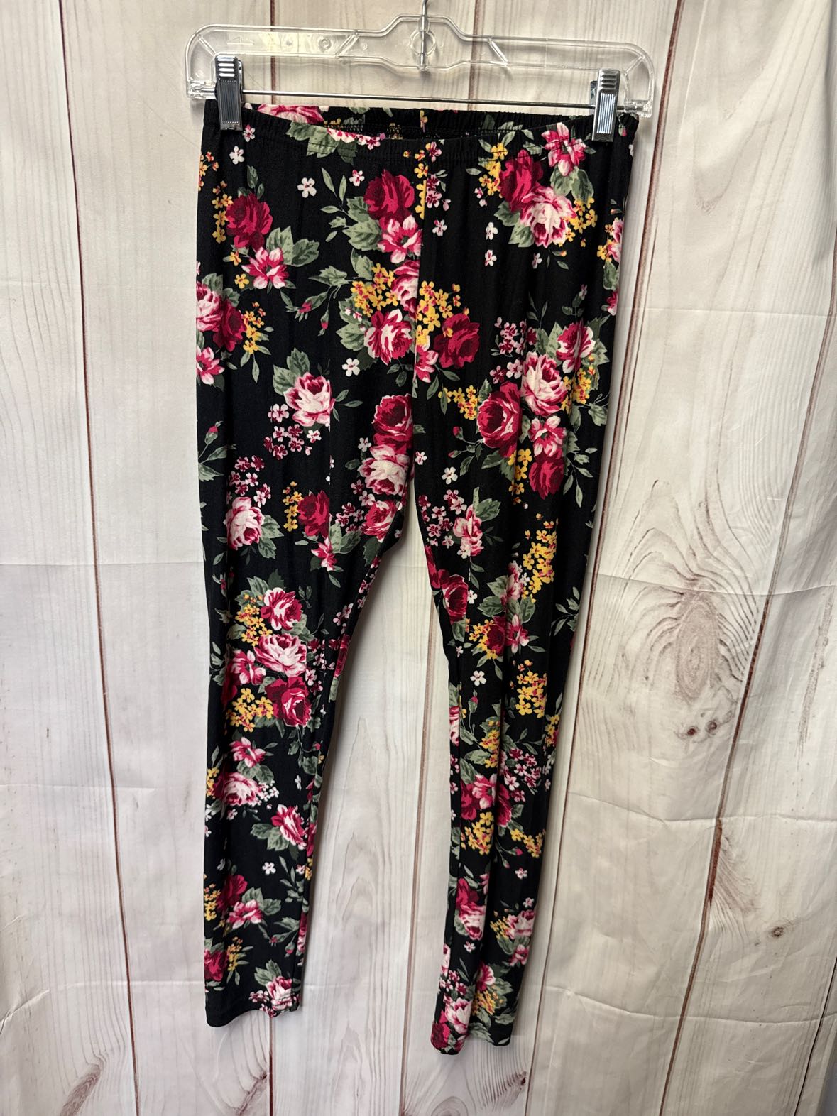 Bobbie Brooks Women's Size M Black Floral Leggings