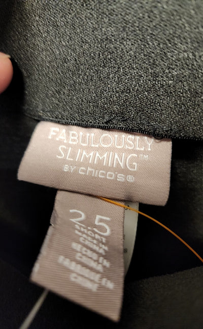 NWT Chico's Women's Size 2.5 = US 14 Short Gray Pants Fabulously Slimming