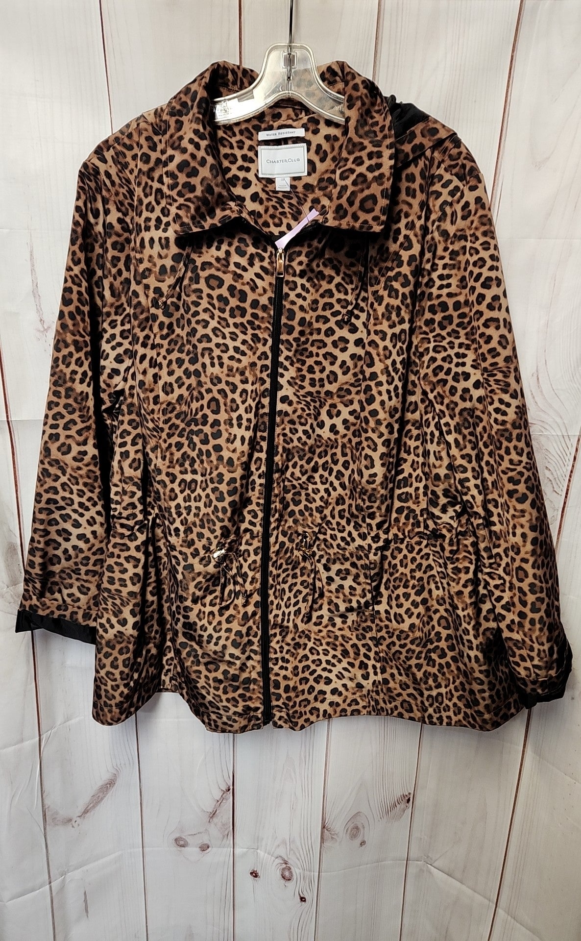 Charter Club Women's Size 3X Brown Animal Print Jacket