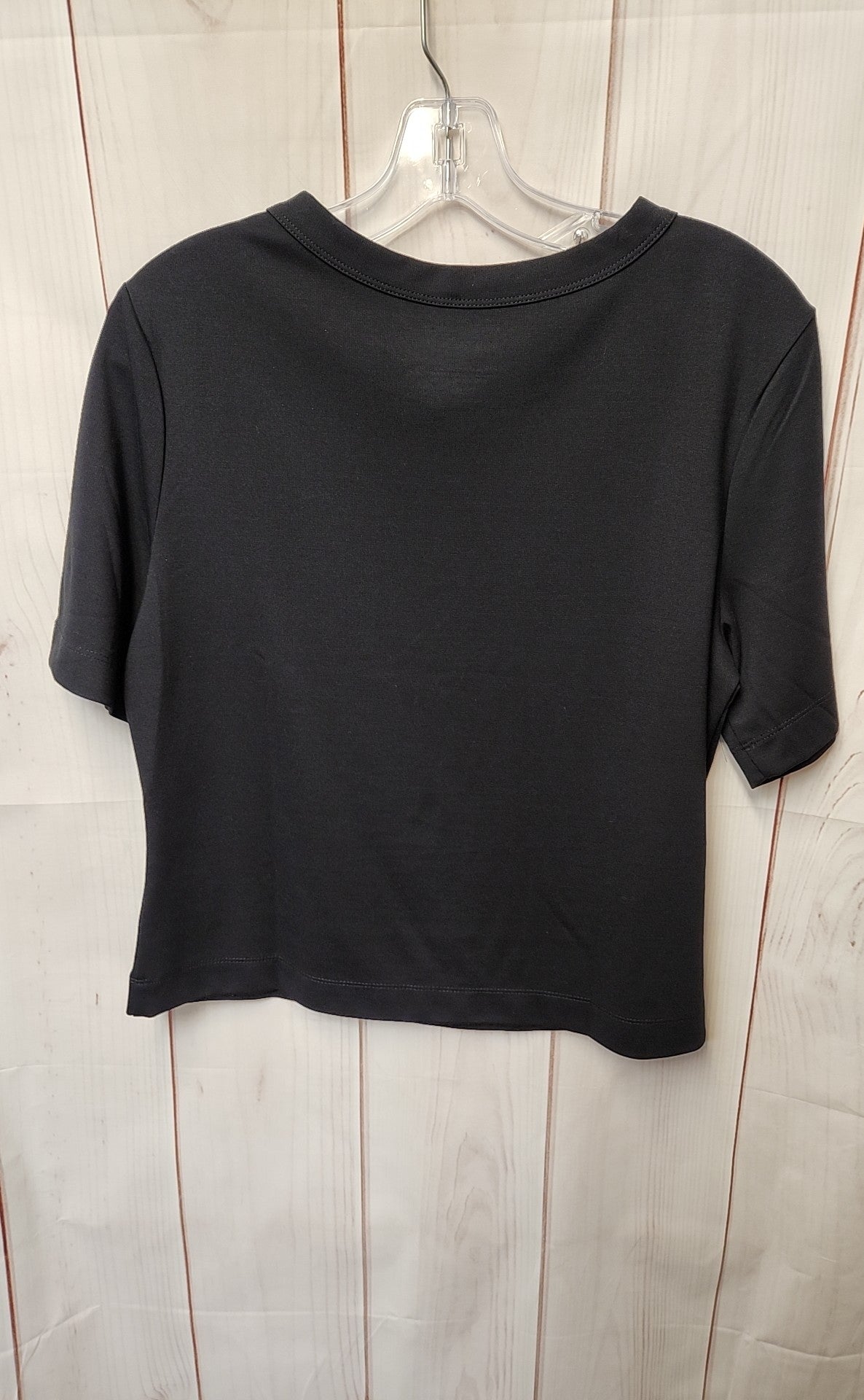 NWT Adrienne Vittadini Women's Size L Black Short Sleeve Top