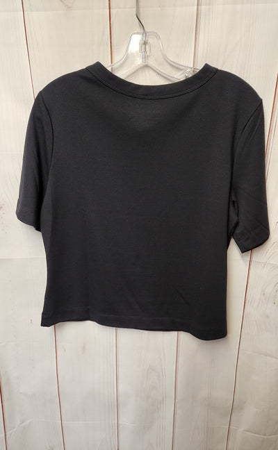 NWT Adrienne Vittadini Women's Size L Black Short Sleeve Top