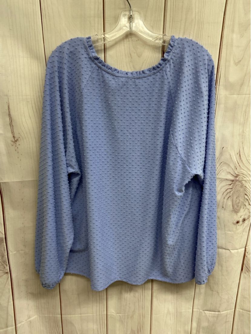 NWT J Crew Women's Size 2X Blue Long Sleeve Top