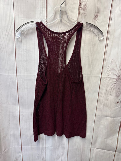 American Eagle Women's Size S Maroon Lace Sleeveless Top