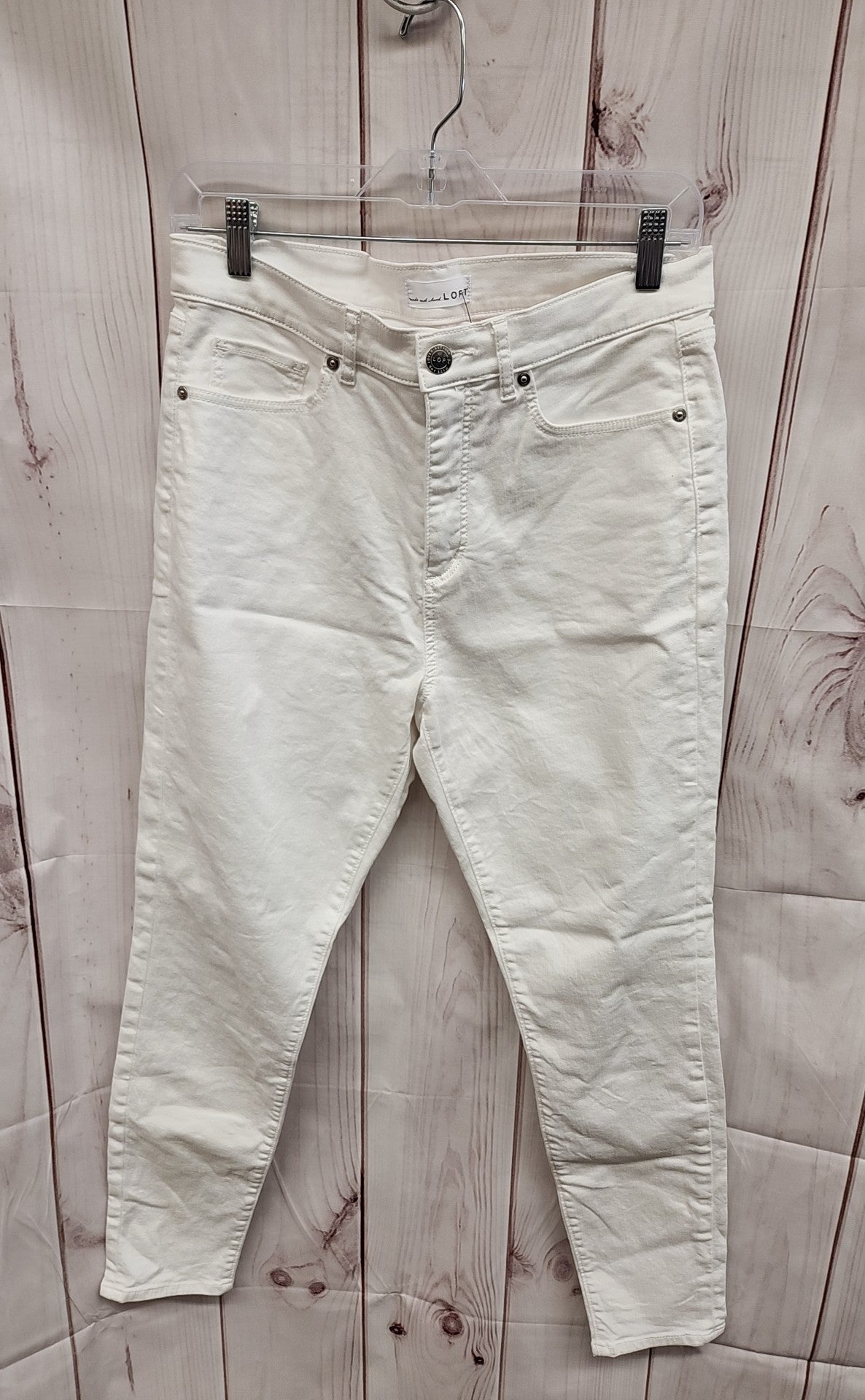 Loft Women's Size 29 (7-8) High Waist Skinny Ankle White Jeans