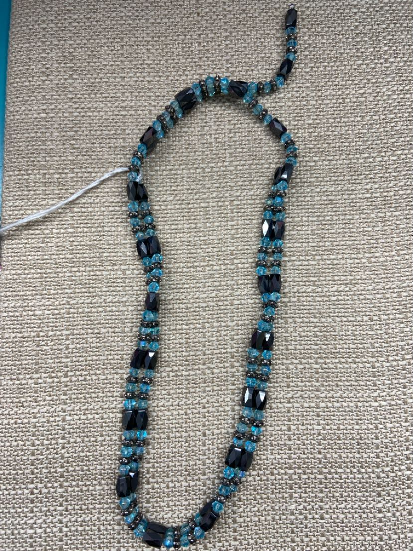 Blue Beaded Wrap Bracelet