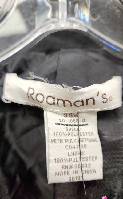 Roamans Women's Size 4X Black Raincoat
