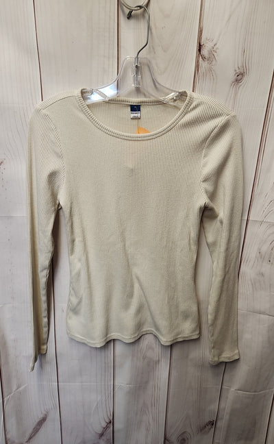 Old Navy Women's Size M White Long Sleeve Top