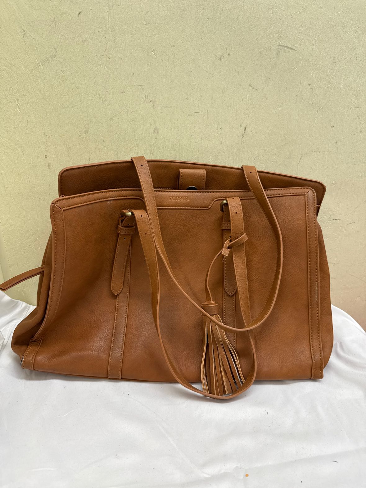 Ecosusi Tan Leather Tote Bag