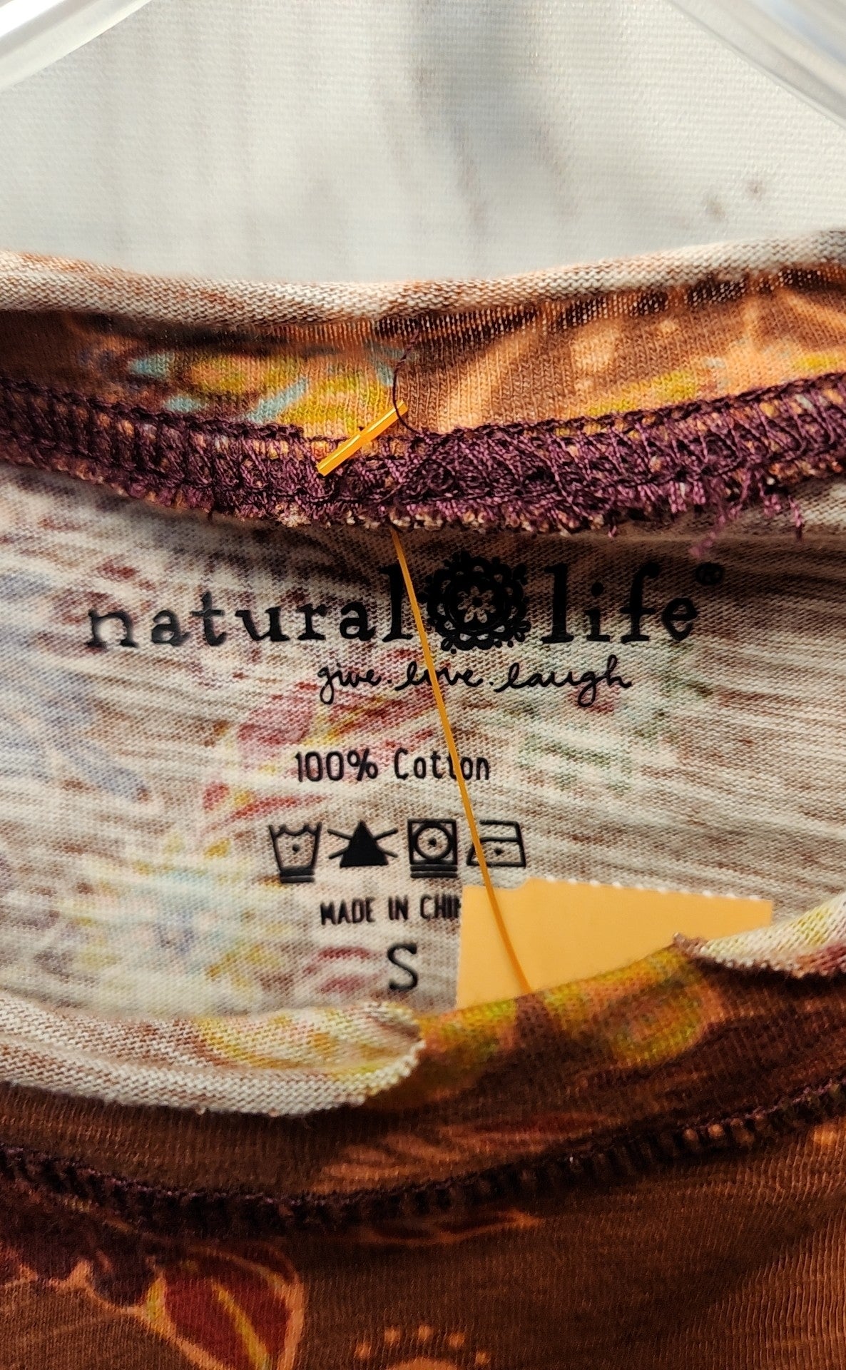 Natural Life Women's Size S Brown Floral Long Sleeve Top