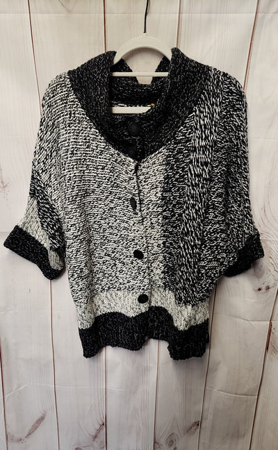 Chico's Women's Size 2 = US L White & Black Cardigan