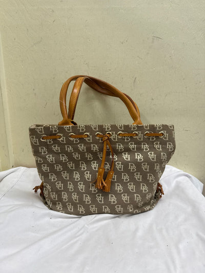 VTG Dooney & Bourke Gray Canvas Tote Bag AS IS - wear on corners