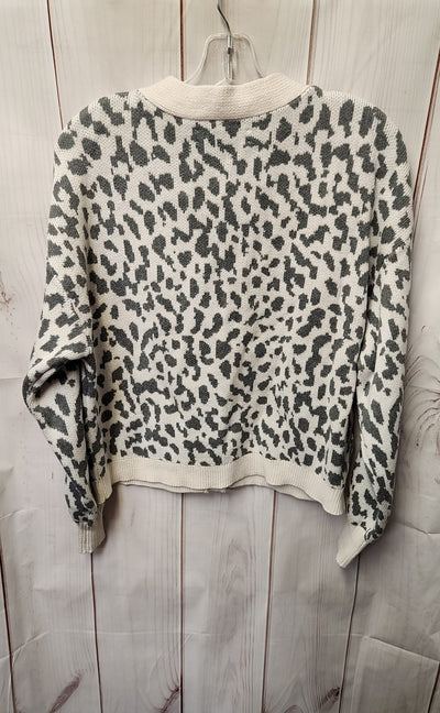 NWT Loft Women's Size M White & Gray Cardigan