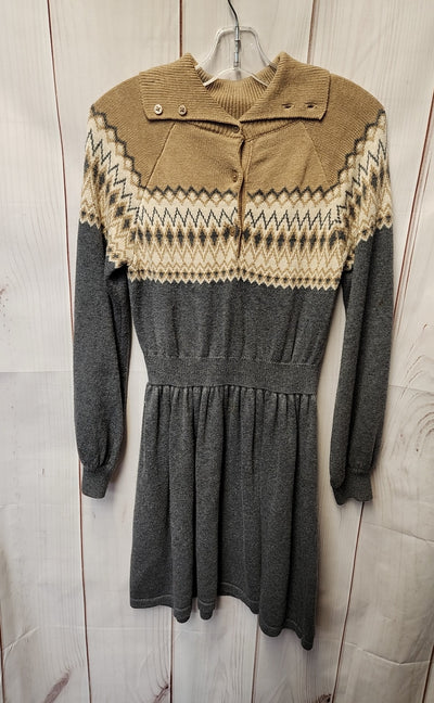 Janie & Jack Girl's Size 7 Gray & Beige Knit Dress
