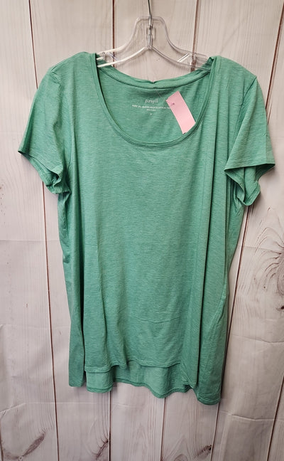 Pure Jill Women's Size M Green Short Sleeve Top