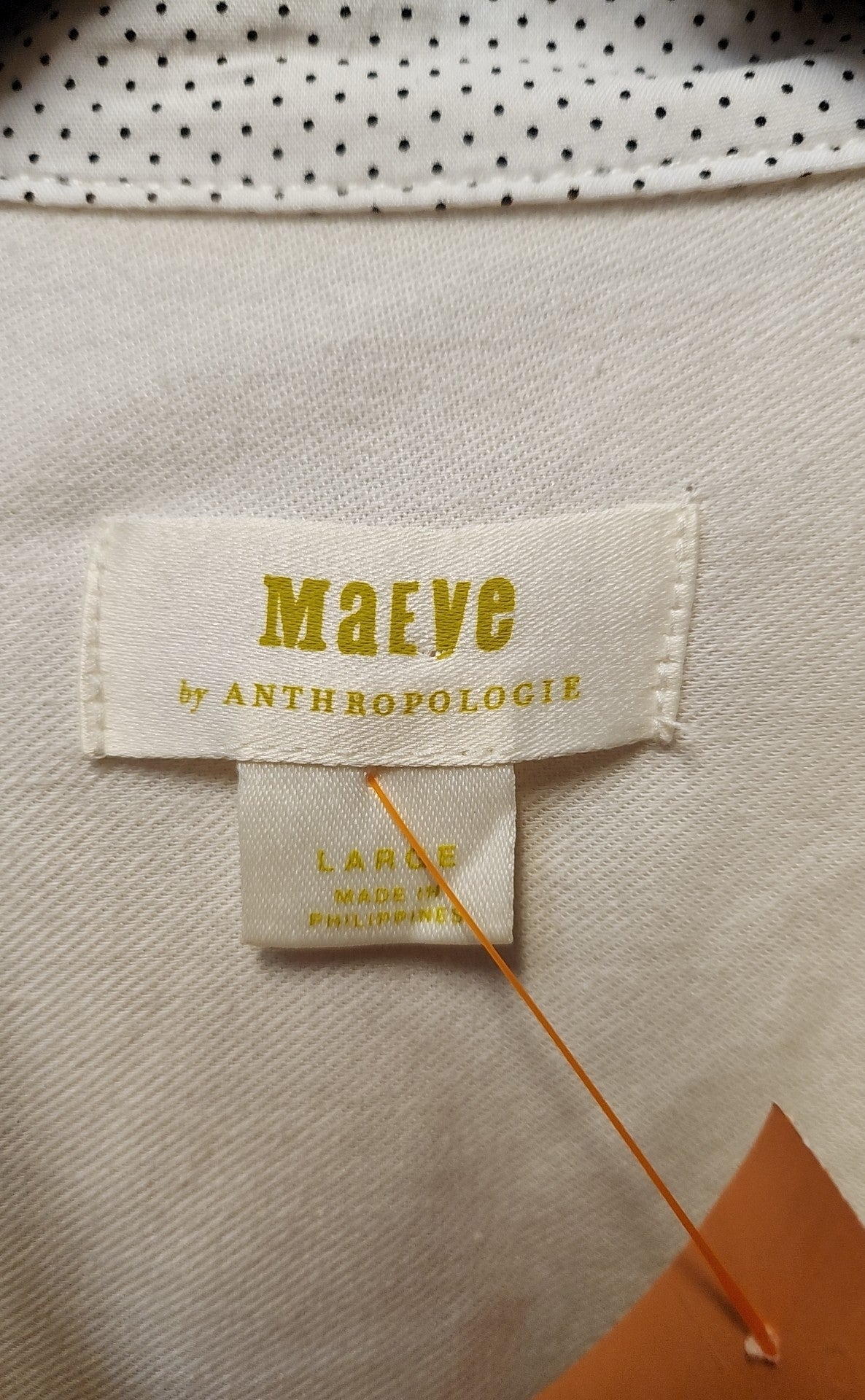 Maeve Anthropologie Women's Size L White Long Sleeve Top