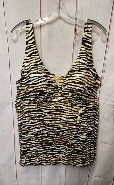 Swimsuits for all Women's Size 24 Brown Animal Print Swim Top