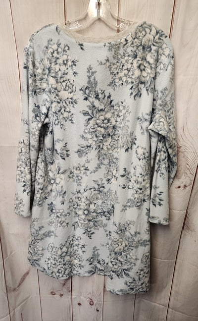 Miss Elaine Women's Size XL Light Blue Floral Nightgown