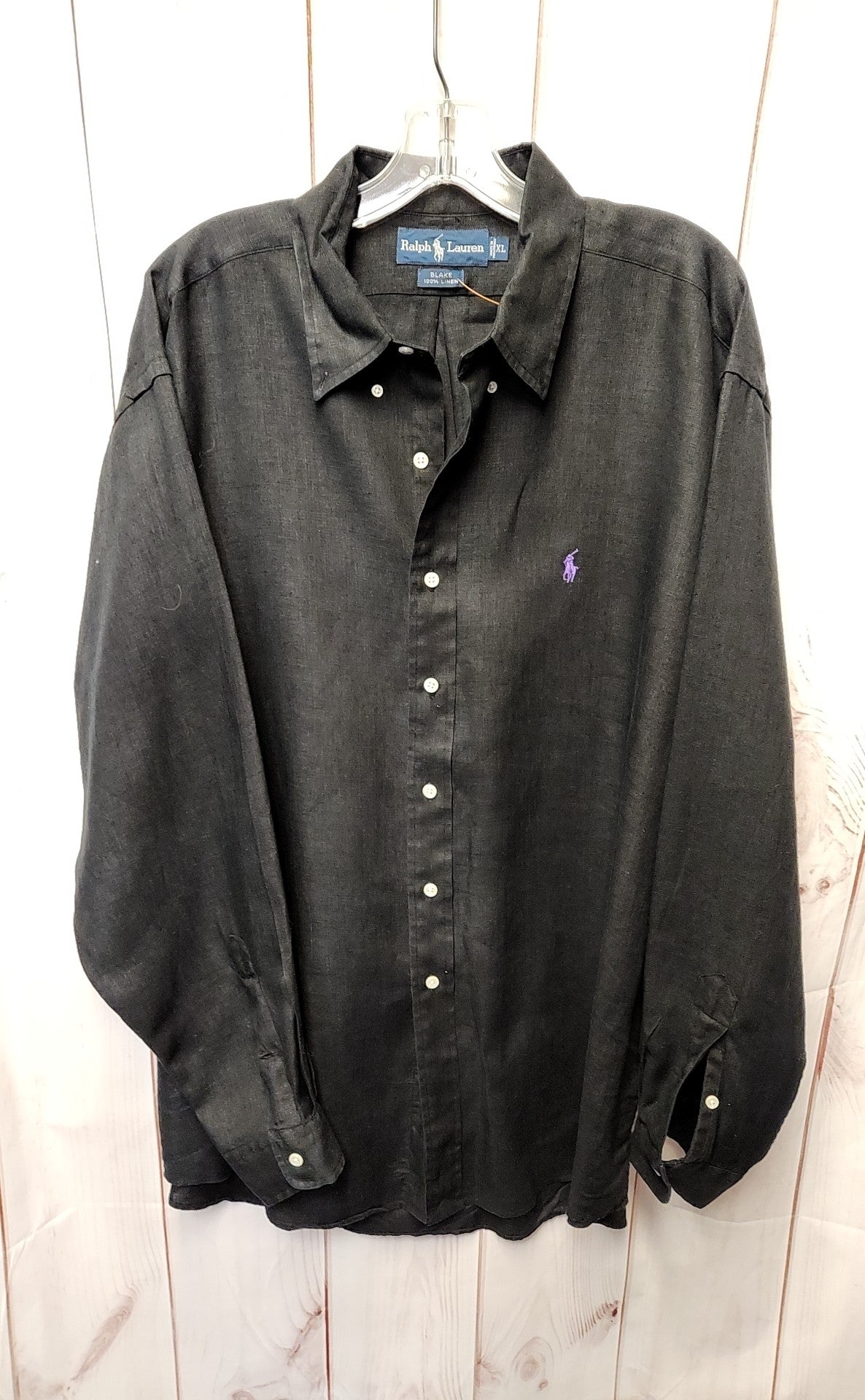 Ralph Lauren Men's Size XL Black Linen Shirt