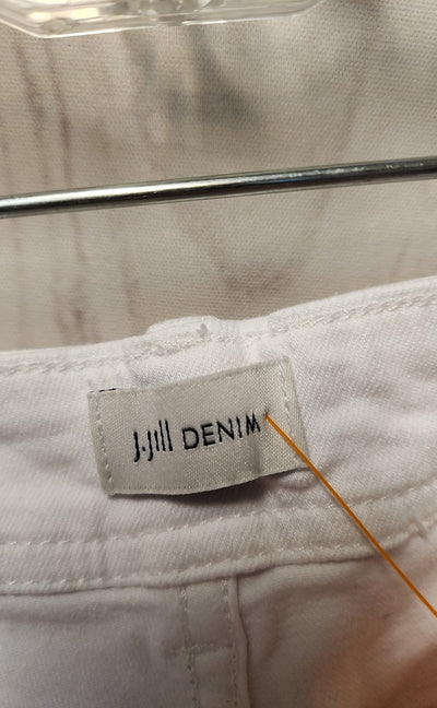 J Jill Women's Size 32 (13-14) Petite White Jeans High Rise Straight Leg Crop