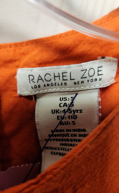 Rachel Zoe Girl's Size 5 Orange Cotton Dress