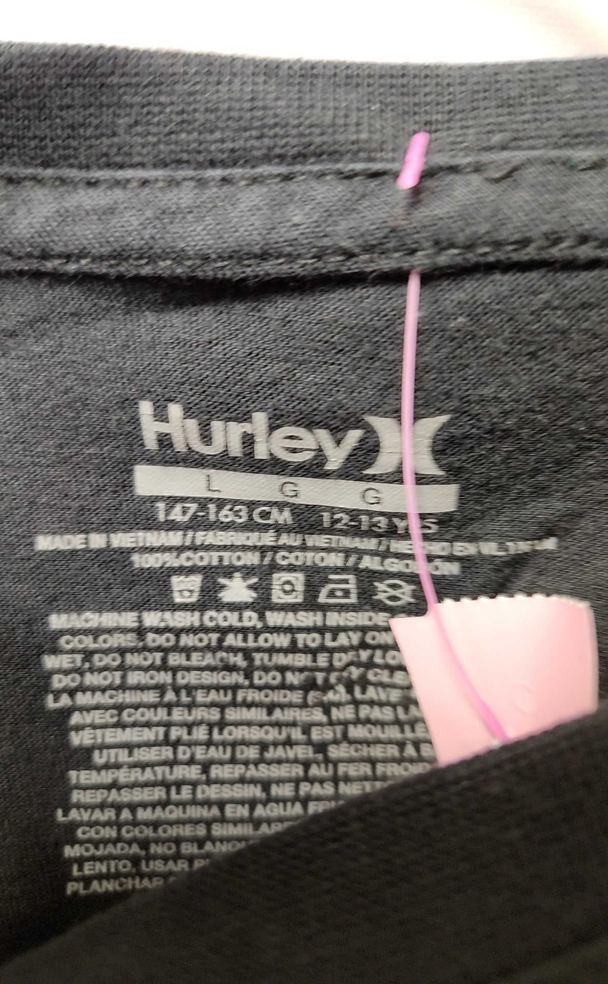 Hurley Boy's Size 12 Black Shirt