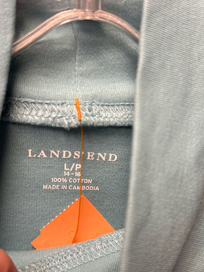 Lands End Women's Size L Petite Light Blue Long Sleeve Top