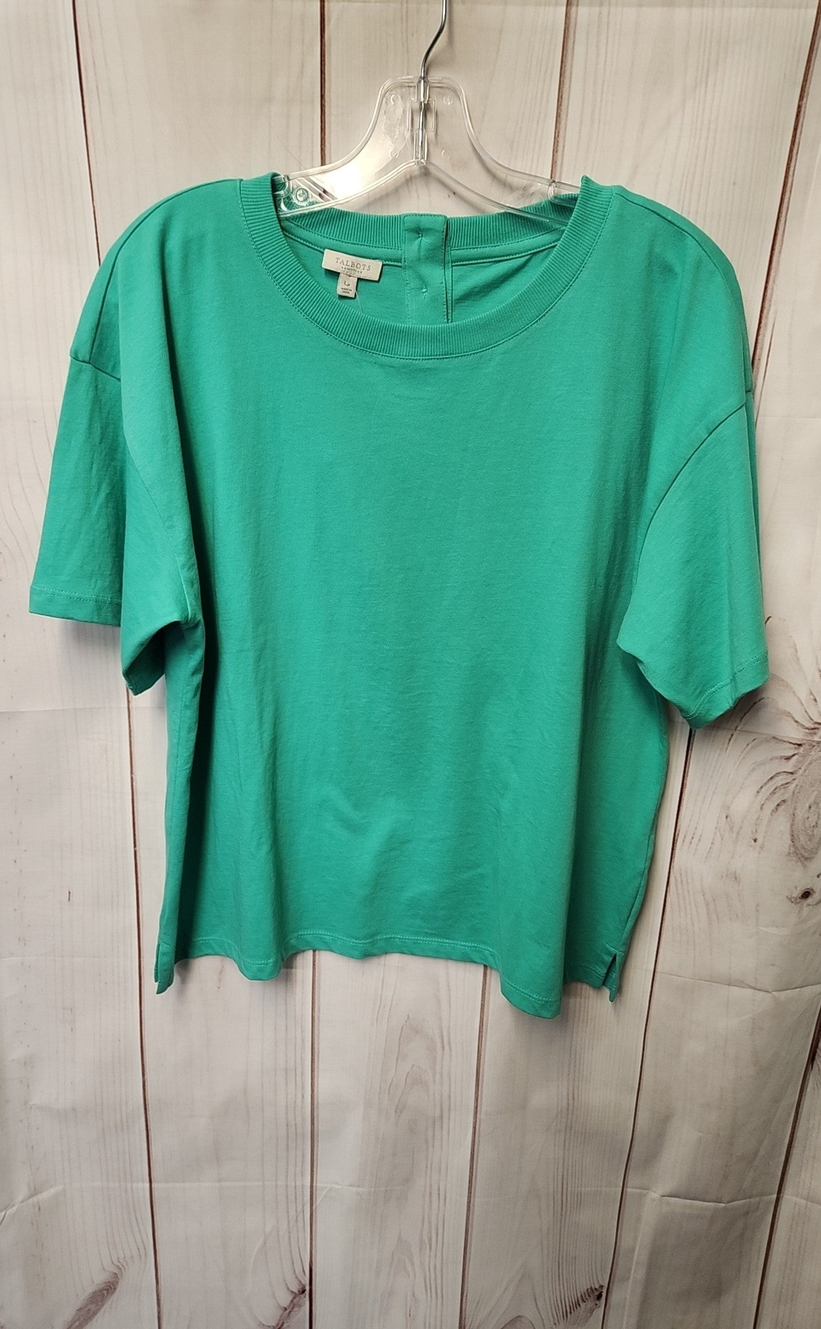 Talbots Women's Size L Petite Teal Short Sleeve Top