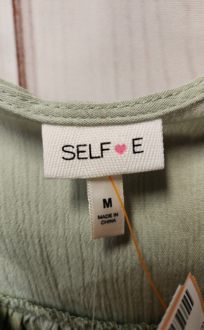 NWT Self E Women's Size M Green Long Sleeve Top
