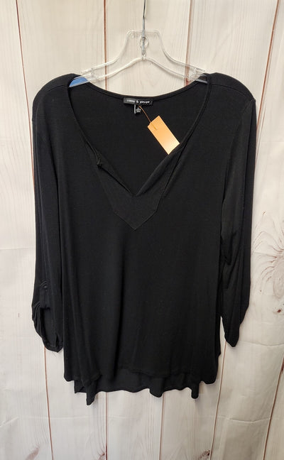 Cable & Gauge Women's Size XL Black 3/4 Sleeve Top