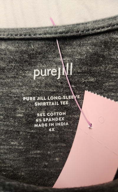 Pure Jill Women's Size 4X Gray Long Sleeve Top