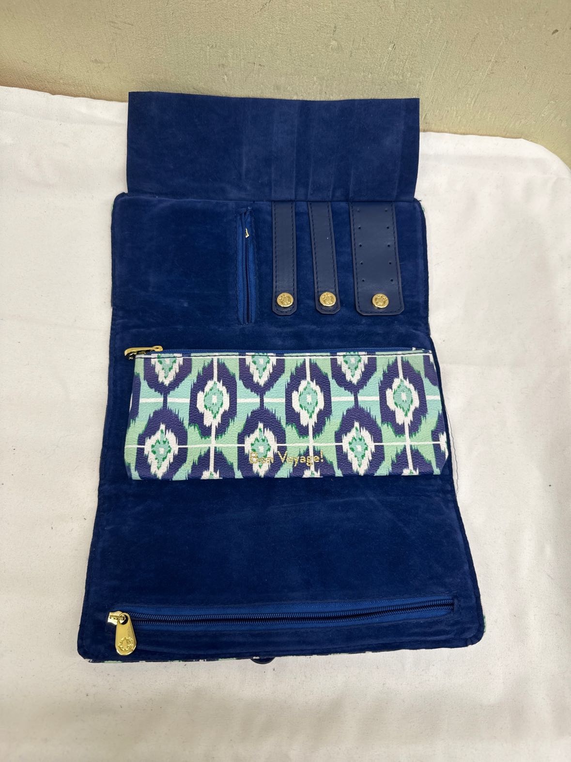 Bon Voyage Blue Travel Jewelry Organizer