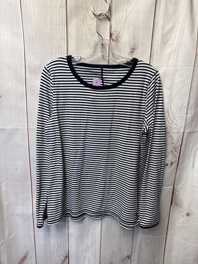 Talbots Women's Size L White & Black Long Sleeve Top