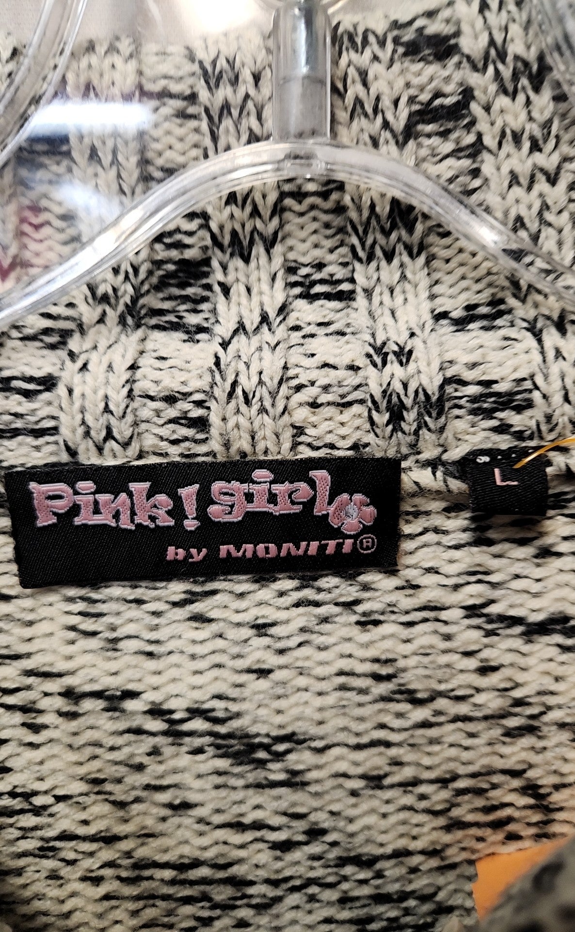 Pink Girl by Moniti Women's Size L Gray Sweater