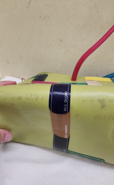 VTG Caroline Hearty Green Leather Purse Bag AS IS - marks