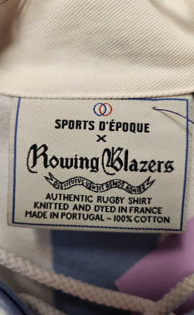 Sports D'Epoque X Rowing Blazers Men's Size S White & Blue Stripes Shirt