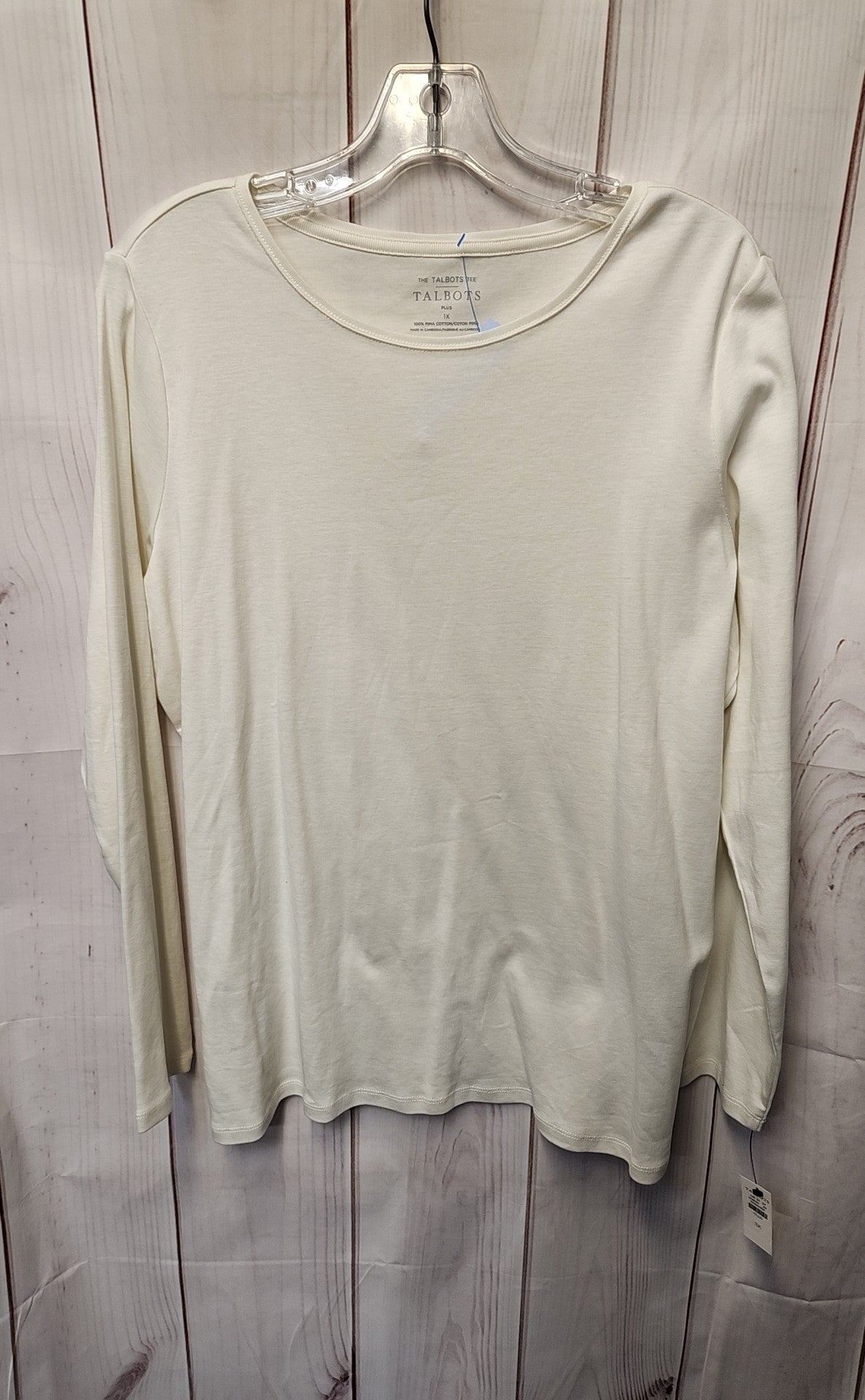 NWT Talbots Women's Size 1X White Long Sleeve Top