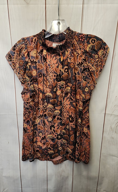 A.L.C. ALC Women's Size 6 Red Floral Short Sleeve Top