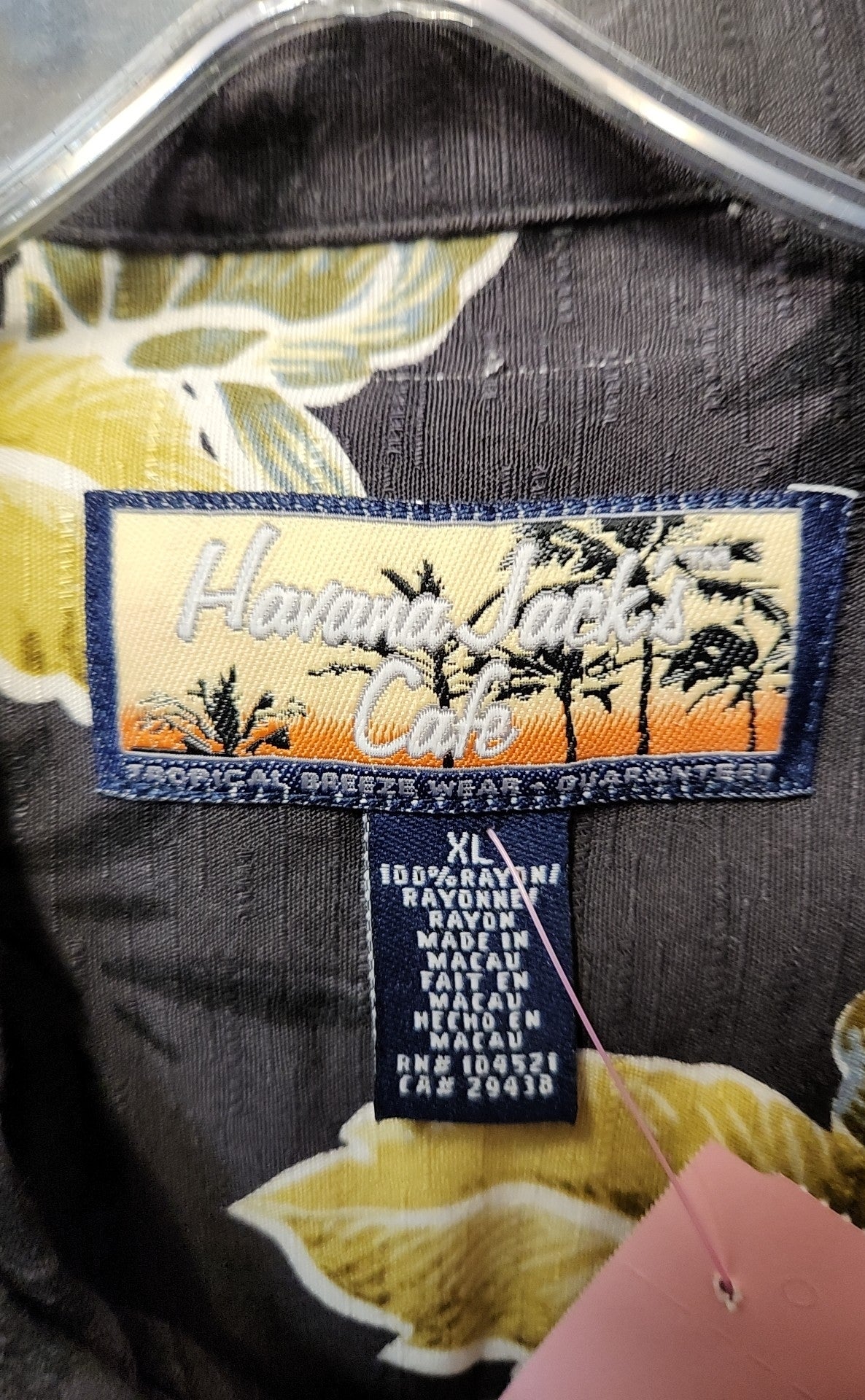 NWT Havana Jack's Cafe Men's Size XL Black Shirt