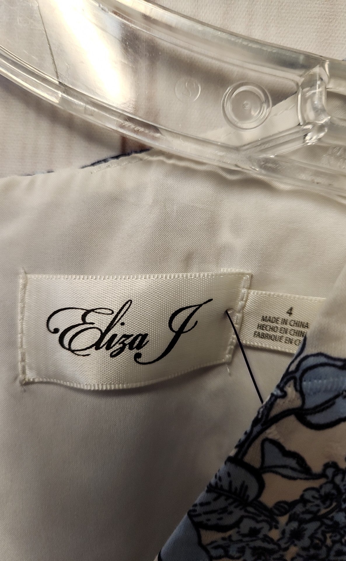 Eliza J Women's Size 4 White & Blue Floral Dress