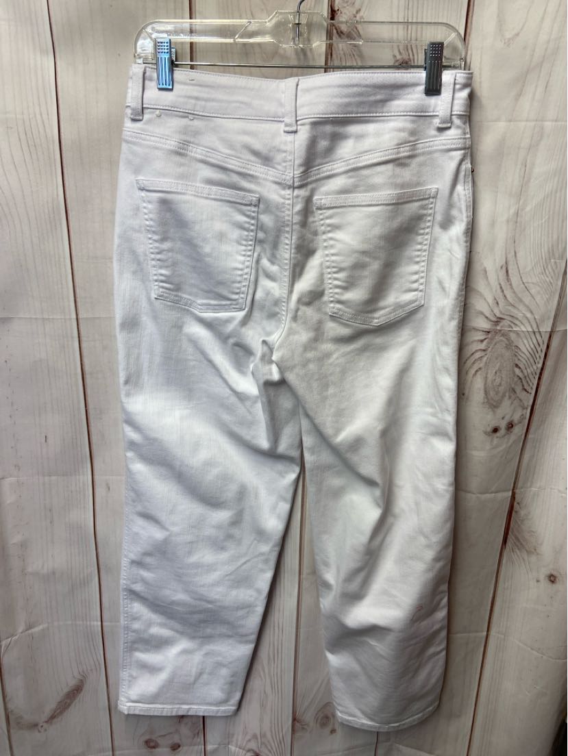 Talbots Women's Size 27 (3-4) White Jeans High Waist Straight Ankle Jean