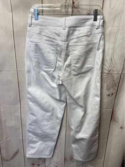 Talbots Women's Size 27 (3-4) White Jeans High Waist Straight Ankle Jean