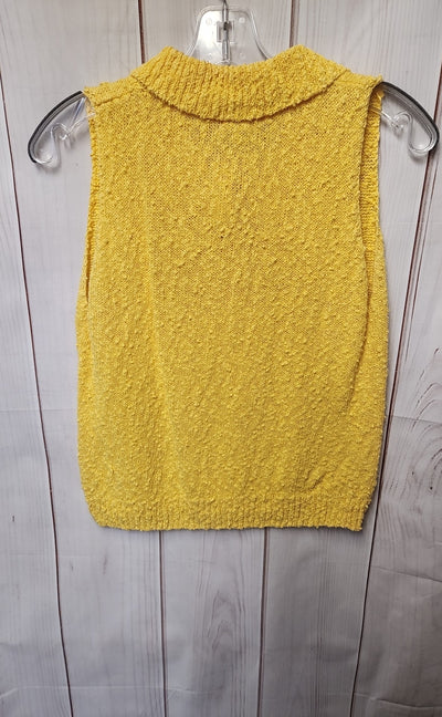 Jeanne Pierre Women's Size S Yellow Knit Sleeveless Top