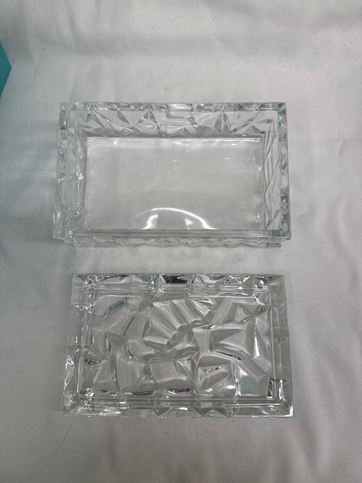 Tiffany & Co Rock Cut Glass Jewelry/Trinket Box WITH BOX