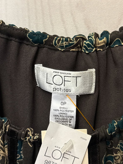 NWT Loft Women's Size 0 Petite Brown Floral Dress