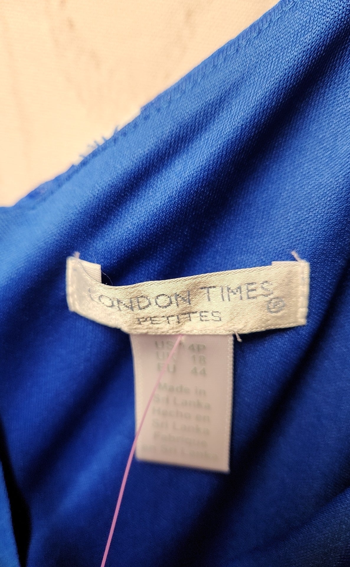 London Times Women's Size 14 Petite Blue Floral Dress