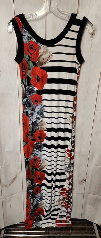Cartise Women's Size 4 White & Black Floral Dress