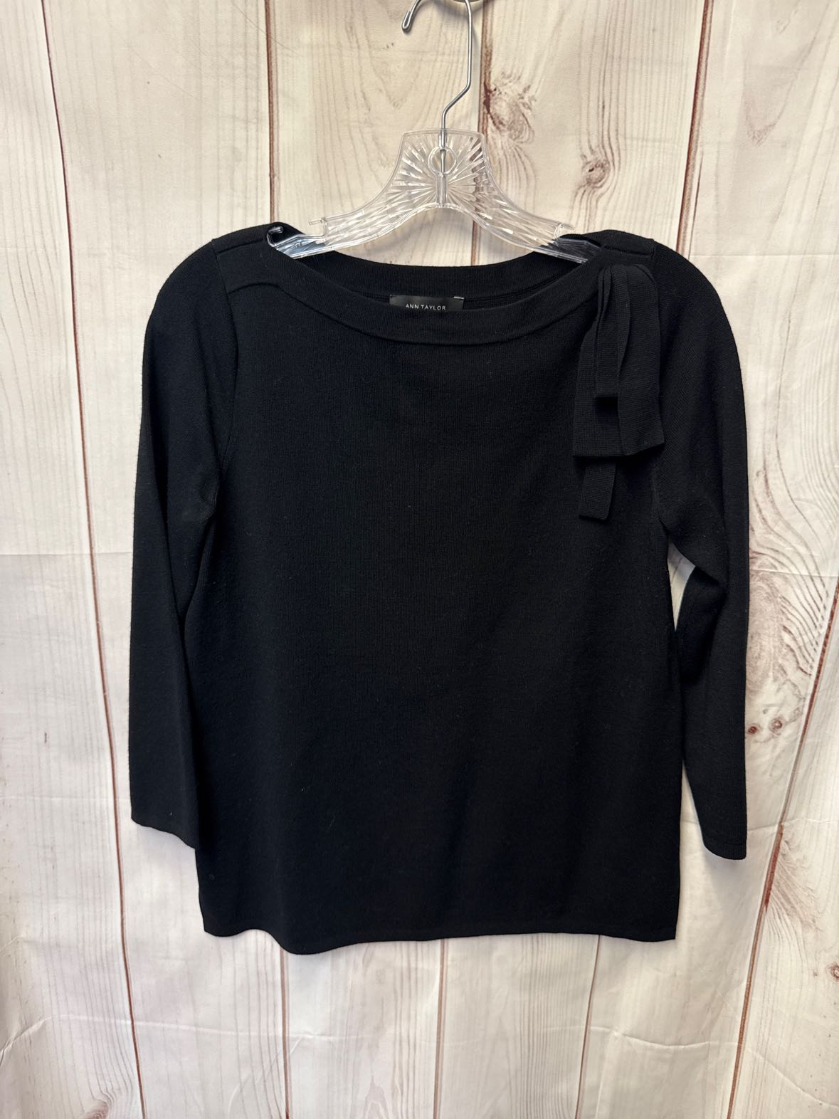 Ann Taylor Women's Size S Black 3/4 Sleeve Top